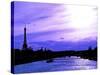 Barge on the River Seine with Views of the Eiffel Tower and Alexandre III Bridge - Paris - France-Philippe Hugonnard-Stretched Canvas