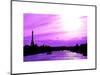 Barge on the River Seine with Views of the Eiffel Tower and Alexandre III Bridge - Paris - France-Philippe Hugonnard-Mounted Art Print