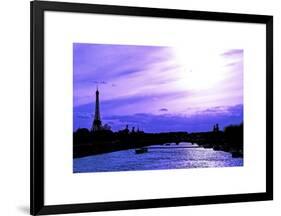 Barge on the River Seine with Views of the Eiffel Tower and Alexandre III Bridge - Paris - France-Philippe Hugonnard-Framed Art Print