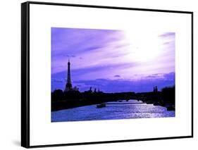 Barge on the River Seine with Views of the Eiffel Tower and Alexandre III Bridge - Paris - France-Philippe Hugonnard-Framed Stretched Canvas