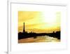 Barge on the River Seine with Views of the Eiffel Tower and Alexandre III Bridge - Paris - France-Philippe Hugonnard-Framed Art Print