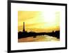 Barge on the River Seine with Views of the Eiffel Tower and Alexandre III Bridge - Paris - France-Philippe Hugonnard-Framed Art Print