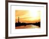 Barge on the River Seine with Views of the Eiffel Tower and Alexandre III Bridge - Paris - France-Philippe Hugonnard-Framed Art Print