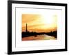 Barge on the River Seine with Views of the Eiffel Tower and Alexandre III Bridge - Paris - France-Philippe Hugonnard-Framed Art Print