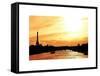 Barge on the River Seine with Views of the Eiffel Tower and Alexandre III Bridge - Paris - France-Philippe Hugonnard-Framed Stretched Canvas