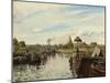 Barge on the Seine at Bougival, 1871-Camille Pissarro-Mounted Giclee Print