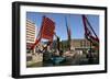 Barge Passing Through St Katherines Lock, London-Peter Thompson-Framed Photographic Print