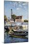 Barges, 1885-Alfred Sisley-Mounted Giclee Print