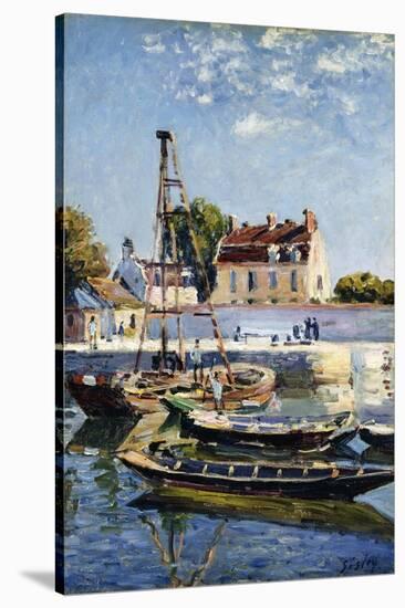 Barges, 1885-Alfred Sisley-Stretched Canvas