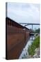 Barges and Bridge in Saint Paul-jrferrermn-Stretched Canvas