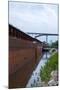 Barges and Bridge in Saint Paul-jrferrermn-Mounted Photographic Print