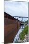 Barges and Bridge in Saint Paul-jrferrermn-Mounted Photographic Print