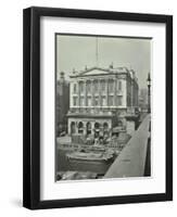 Barges and Goods in Front of Fishmongers Hall, Seen from London Bridge, 1912-null-Framed Premium Photographic Print