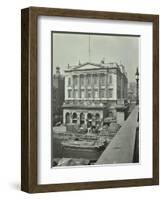 Barges and Goods in Front of Fishmongers Hall, Seen from London Bridge, 1912-null-Framed Photographic Print