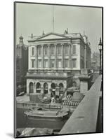 Barges and Goods in Front of Fishmongers Hall, Seen from London Bridge, 1912-null-Mounted Photographic Print