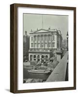 Barges and Goods in Front of Fishmongers Hall, Seen from London Bridge, 1912-null-Framed Photographic Print