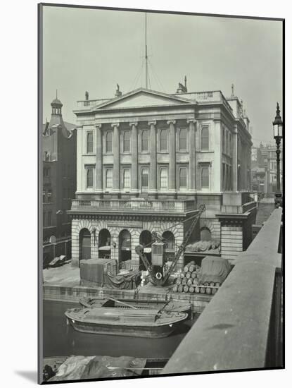 Barges and Goods in Front of Fishmongers Hall, Seen from London Bridge, 1912-null-Mounted Photographic Print