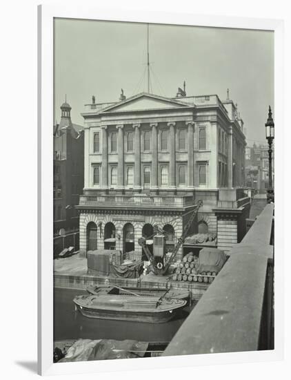 Barges and Goods in Front of Fishmongers Hall, Seen from London Bridge, 1912-null-Framed Photographic Print