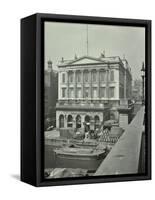 Barges and Goods in Front of Fishmongers Hall, Seen from London Bridge, 1912-null-Framed Stretched Canvas