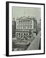 Barges and Goods in Front of Fishmongers Hall, Seen from London Bridge, 1912-null-Framed Photographic Print