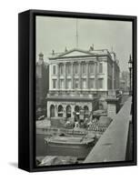 Barges and Goods in Front of Fishmongers Hall, Seen from London Bridge, 1912-null-Framed Stretched Canvas