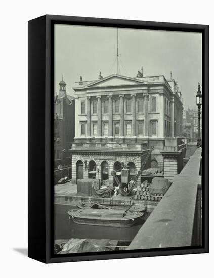Barges and Goods in Front of Fishmongers Hall, Seen from London Bridge, 1912-null-Framed Stretched Canvas