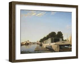Barges at a Mooring-Scandinavian-Framed Giclee Print