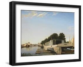 Barges at a Mooring-Scandinavian-Framed Giclee Print