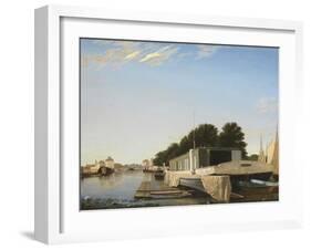 Barges at a Mooring-Scandinavian-Framed Giclee Print