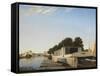 Barges at a Mooring-Scandinavian-Framed Stretched Canvas