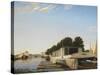 Barges at a Mooring-Scandinavian-Stretched Canvas