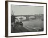 Barges at Bankside, Looking Upstream Towards Southwark Bridge, London, 1913-null-Framed Photographic Print