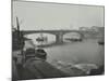 Barges at Bankside, Looking Upstream Towards Southwark Bridge, London, 1913-null-Mounted Photographic Print