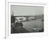 Barges at Bankside, Looking Upstream Towards Southwark Bridge, London, 1913-null-Framed Photographic Print