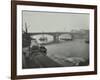 Barges at Bankside, Looking Upstream Towards Southwark Bridge, London, 1913-null-Framed Photographic Print