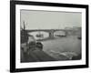 Barges at Bankside, Looking Upstream Towards Southwark Bridge, London, 1913-null-Framed Photographic Print