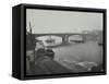 Barges at Bankside, Looking Upstream Towards Southwark Bridge, London, 1913-null-Framed Stretched Canvas