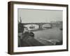 Barges at Bankside, Looking Upstream Towards Southwark Bridge, London, 1913-null-Framed Premium Photographic Print