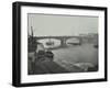 Barges at Bankside, Looking Upstream Towards Southwark Bridge, London, 1913-null-Framed Photographic Print