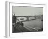 Barges at Bankside, Looking Upstream Towards Southwark Bridge, London, 1913-null-Framed Photographic Print