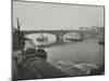 Barges at Bankside, Looking Upstream Towards Southwark Bridge, London, 1913-null-Mounted Photographic Print