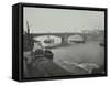 Barges at Bankside, Looking Upstream Towards Southwark Bridge, London, 1913-null-Framed Stretched Canvas