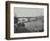 Barges at Bankside, Looking Upstream Towards Southwark Bridge, London, 1913-null-Framed Photographic Print