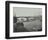 Barges at Bankside, Looking Upstream Towards Southwark Bridge, London, 1913-null-Framed Photographic Print