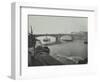 Barges at Bankside, Looking Upstream Towards Southwark Bridge, London, 1913-null-Framed Photographic Print