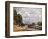 Barges at Billancourt, 1877-Alfred Sisley-Framed Giclee Print