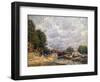 Barges at Billancourt, 1877-Alfred Sisley-Framed Giclee Print