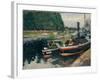 Barges at Pontoise, 1876-Camille Pissarro-Framed Giclee Print