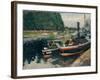 Barges at Pontoise, 1876-Camille Pissarro-Framed Giclee Print