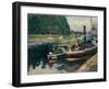 Barges at Pontoise, 1876-Camille Pissarro-Framed Giclee Print